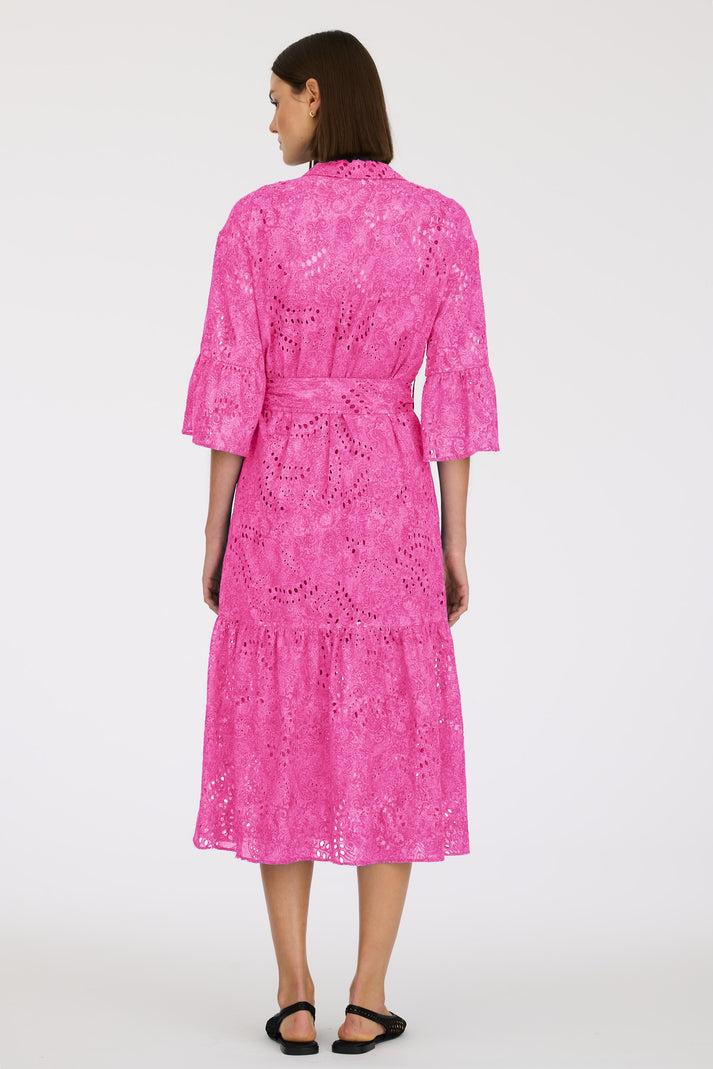 Weill Robe Chemise En Broderie Anglaise Imprimée