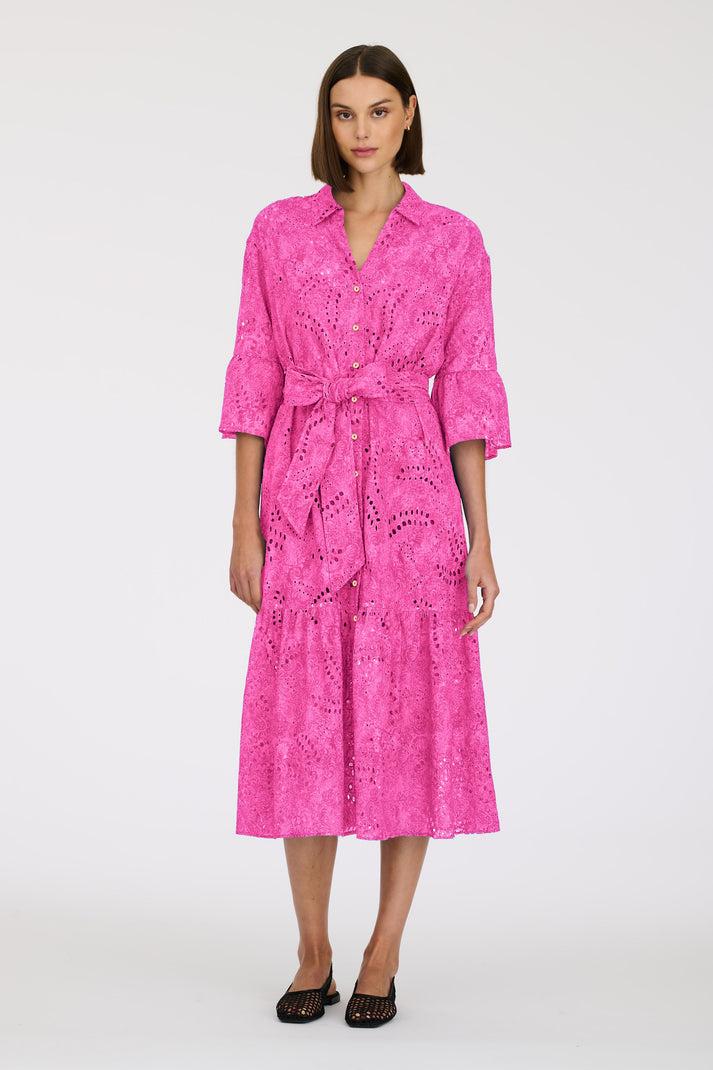 weill Robe chemise en broderie anglaise imprimée