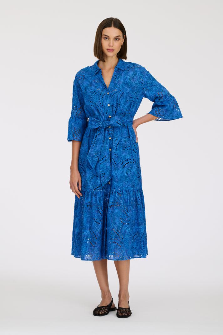 weill Robe chemise en broderie anglaise imprimée