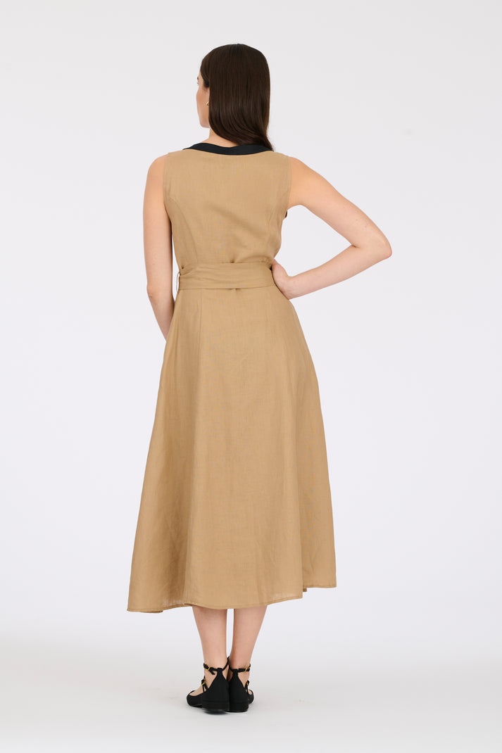 Weill Robe En Lin Bicolore