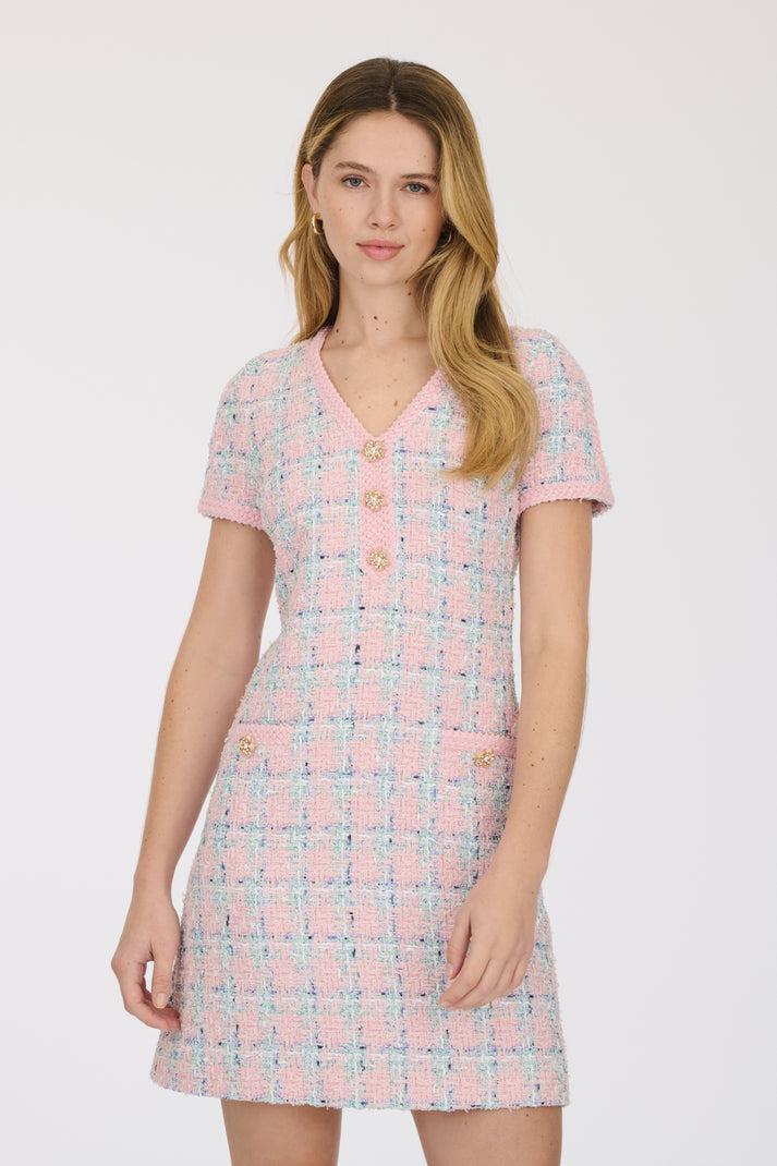 weill Robe en tweed à carreaux