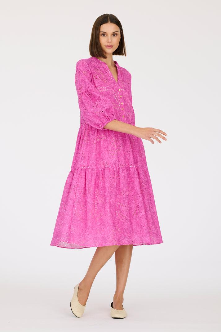 weill Robe longue broderie anglaise imprimée