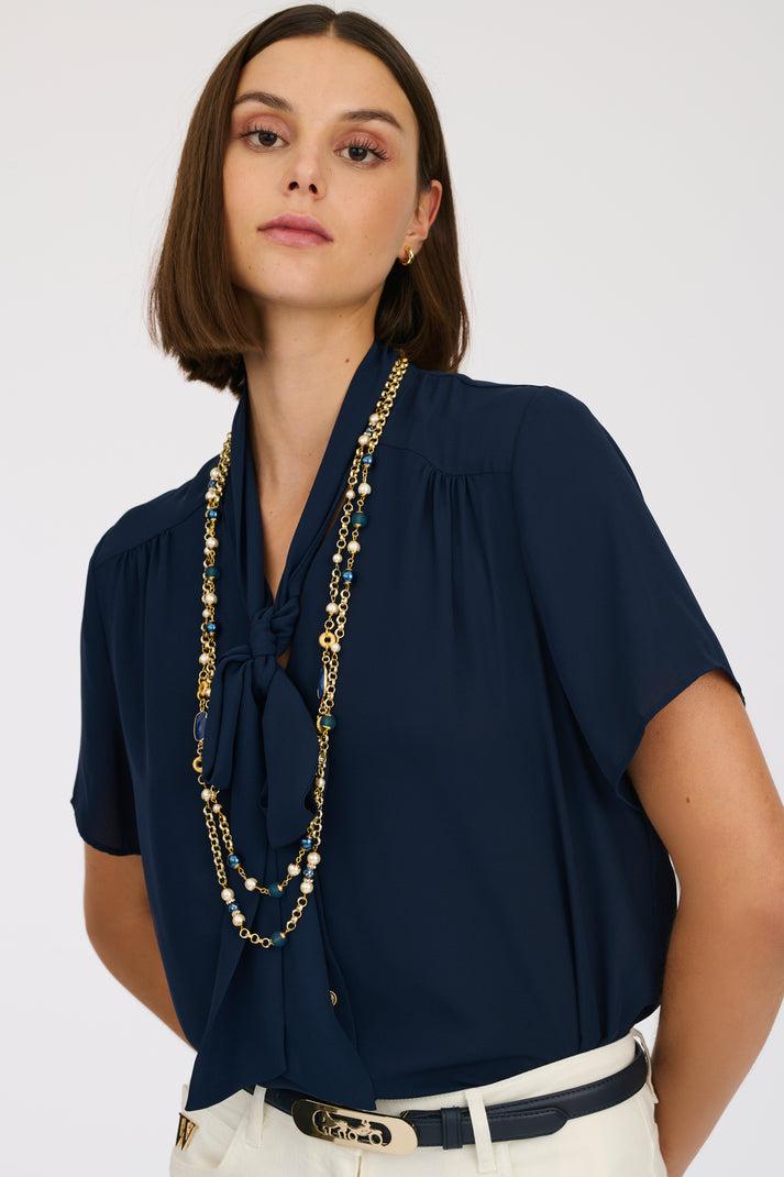 Weill Sautoir Double à Perles Bleues