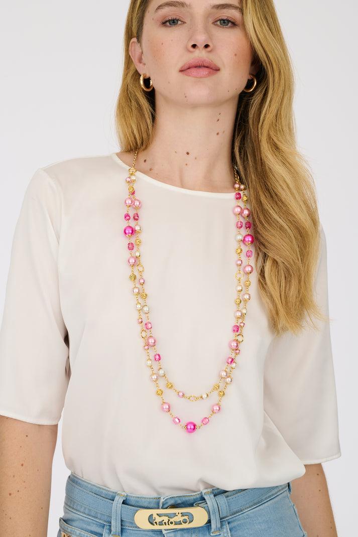 weill Sautoir double à perles et pierres