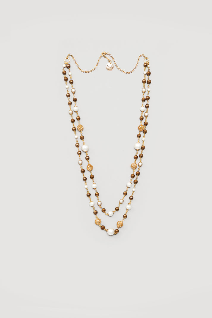 Weill Sautoir Double à Perles Marrons