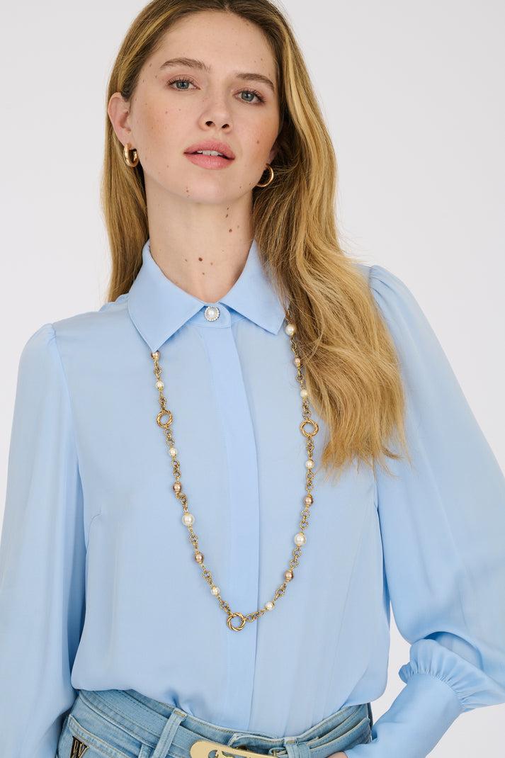 weill Sautoir élégant doré en perles