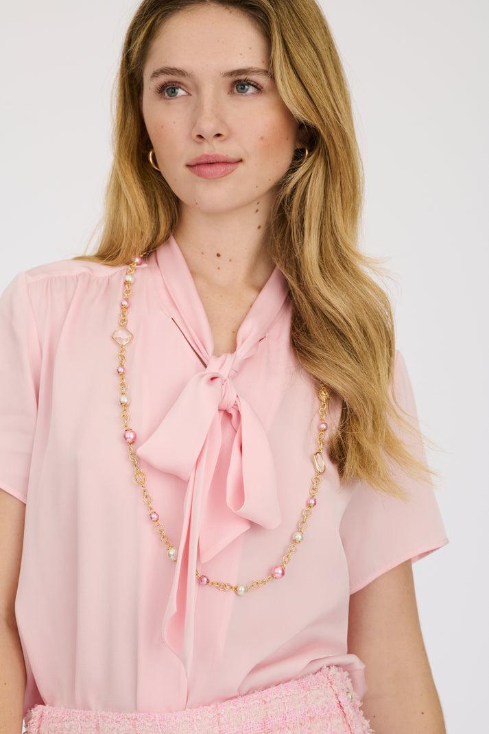 weill Sautoir en perles et chaînes brillantes