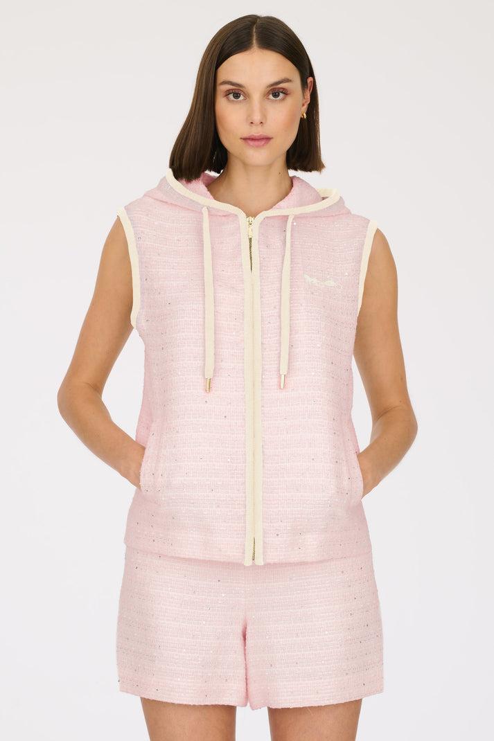 weill Sweat-shirt en tweed a capuche sans manche