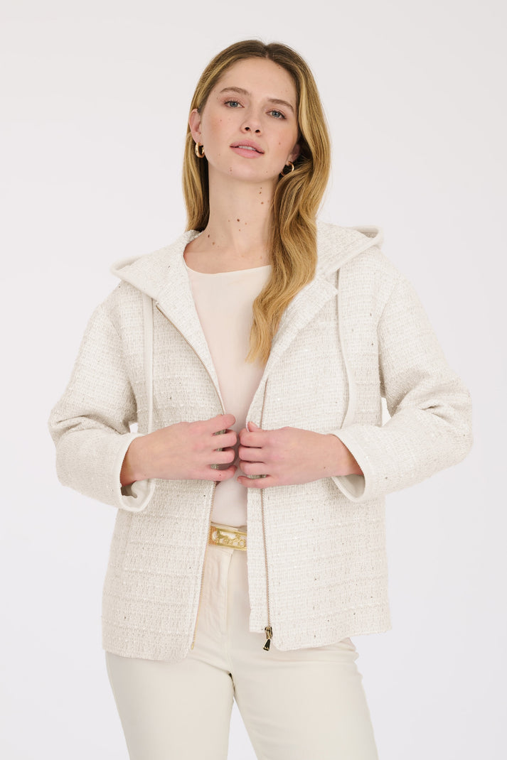 weill Sweat-shirt en tweed capuche zippée