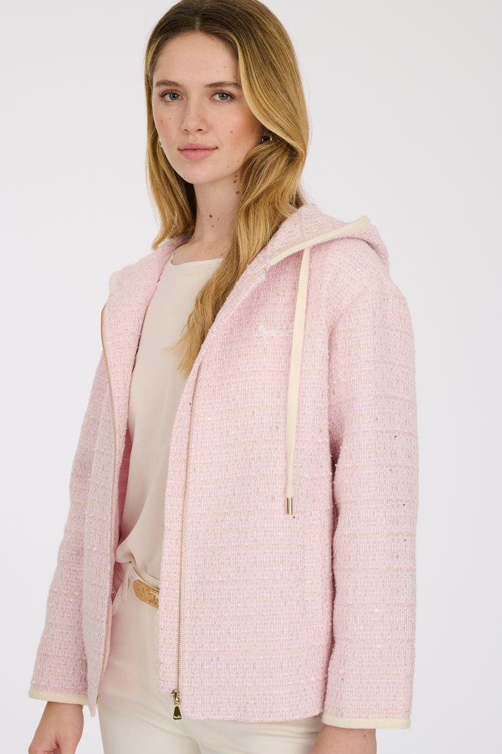 weill Sweat-shirt en tweed capuche zippée