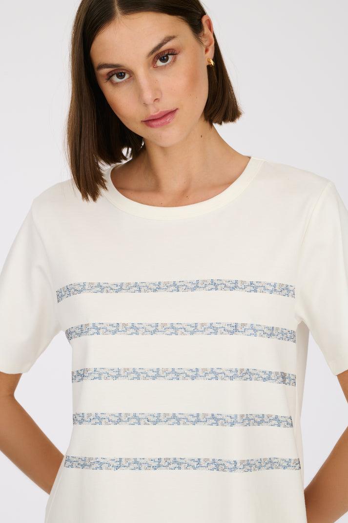 weill T-shirt à rayures à strass