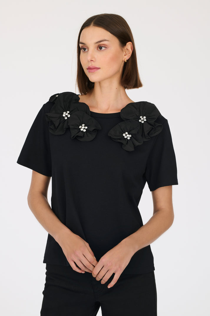 Weill T-shirt Détails Fleurs Bijoux