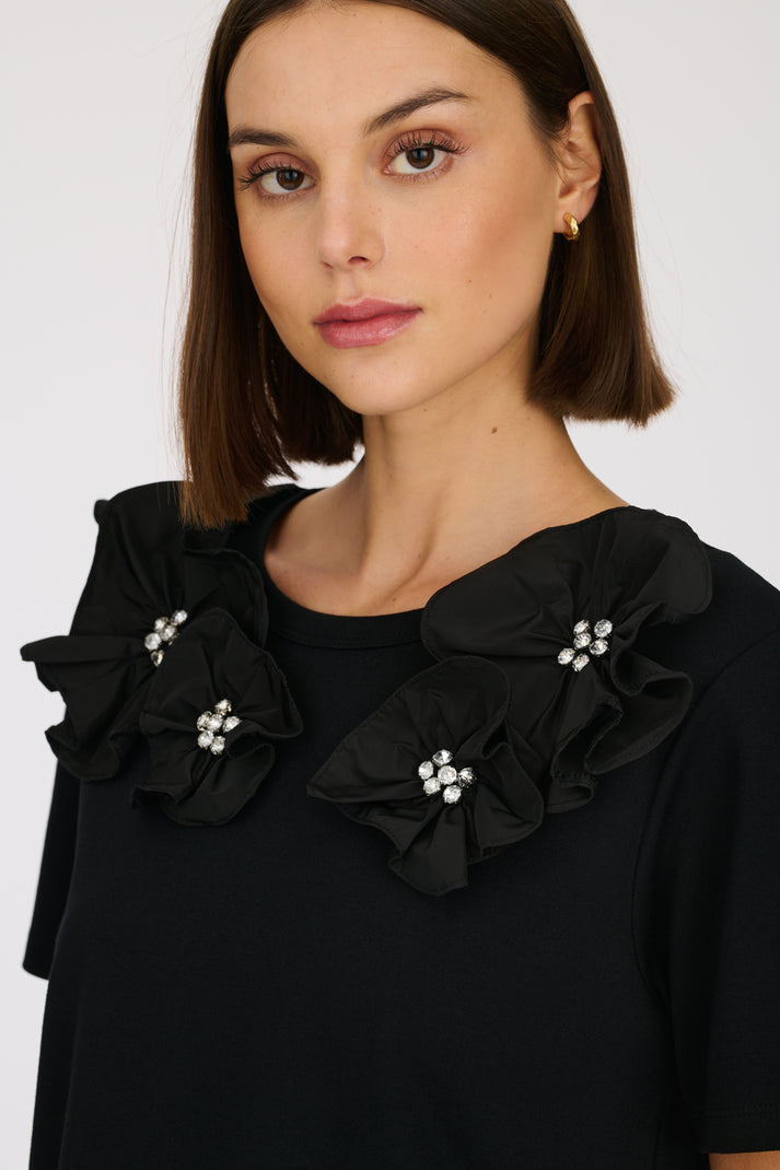 weill T-shirt détails fleurs bijoux