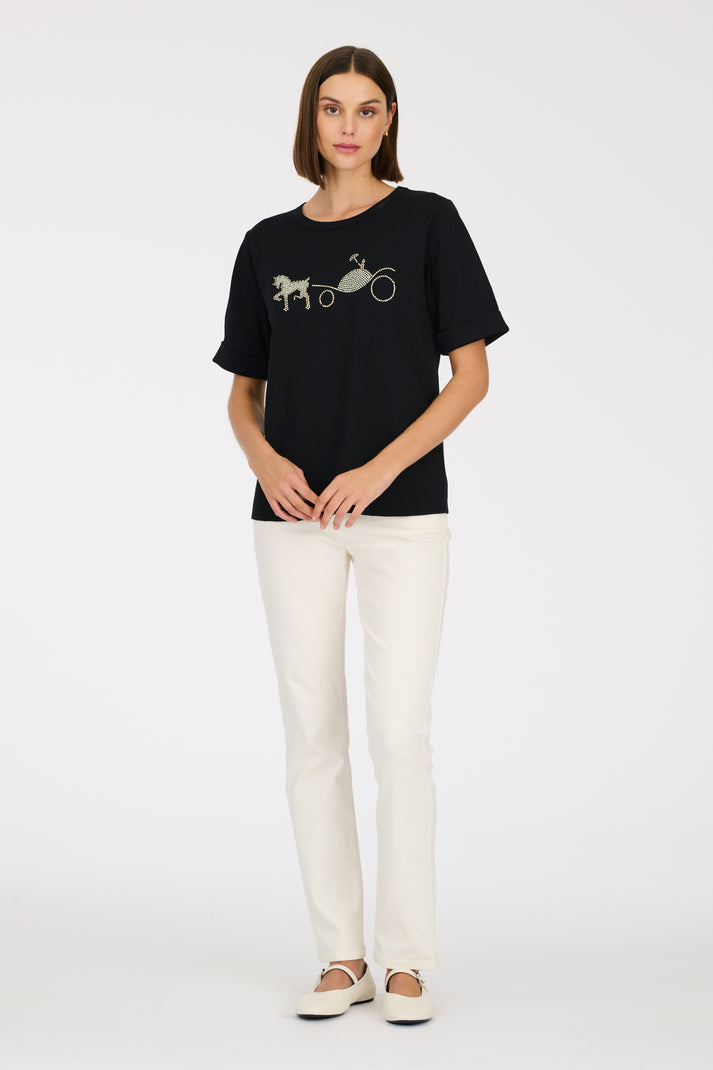 Weill T-shirt Logo Strass Et Stud