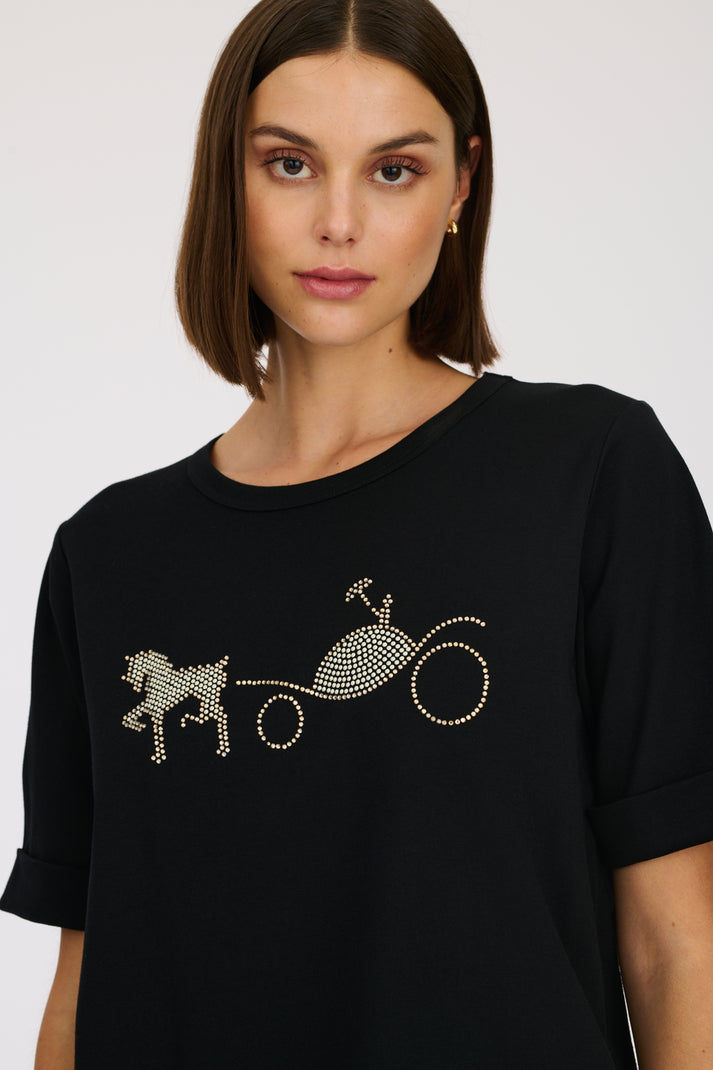 Weill T-shirt Logo Strass Et Stud