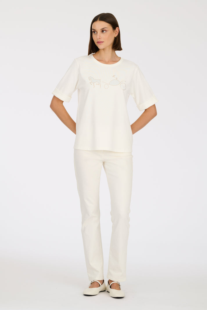 Weill T-shirt Logo Strass Et Stud