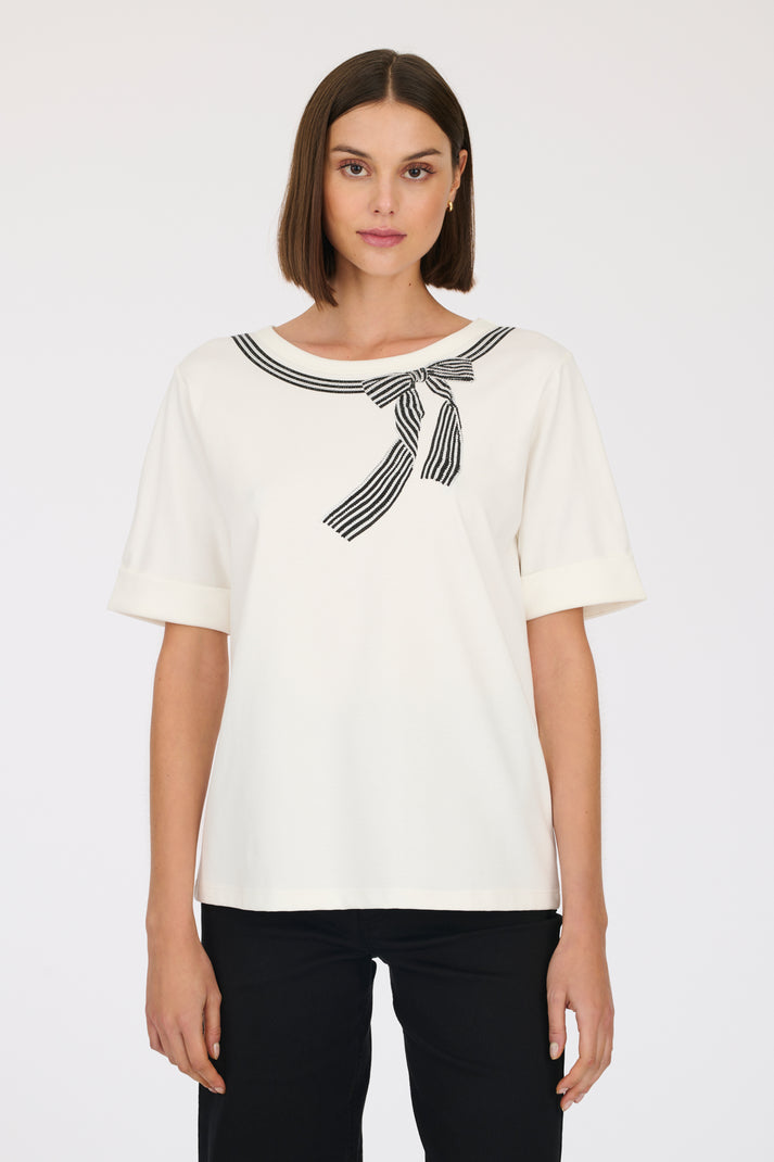 weill T-shirt noeud à strass