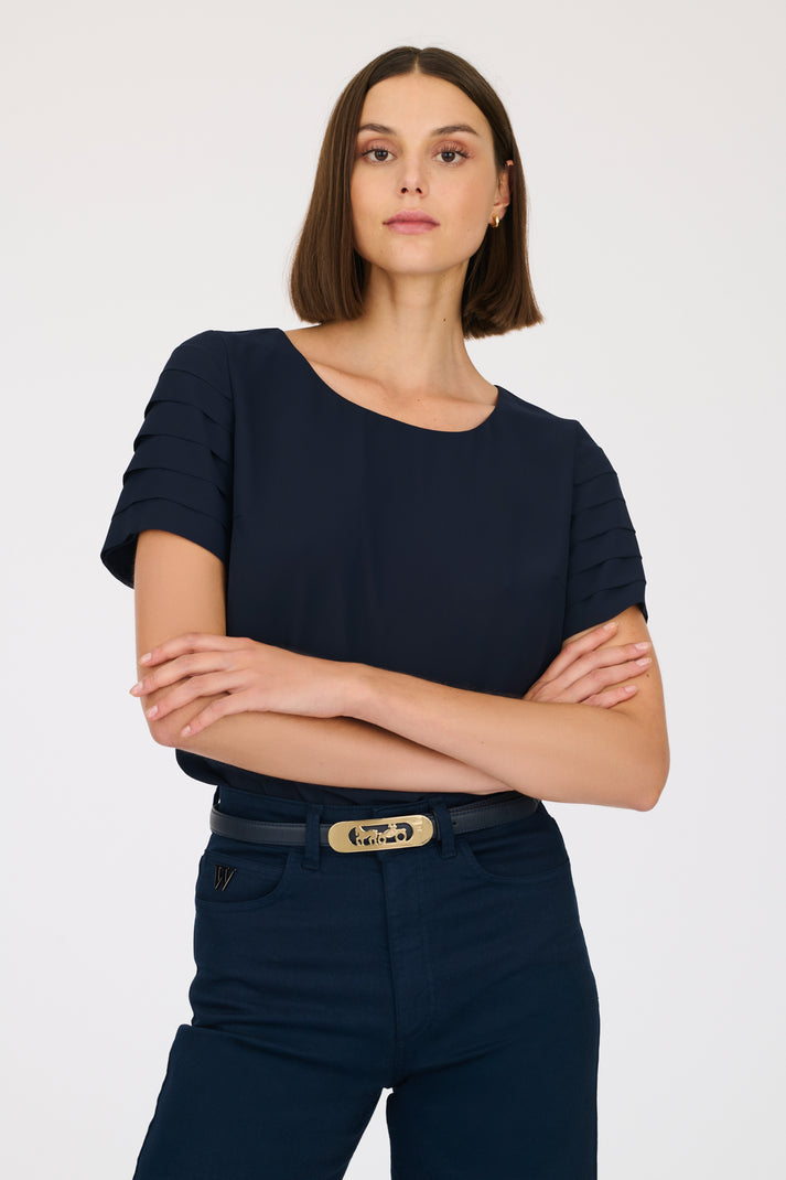 weill Top à manches courtes plissées