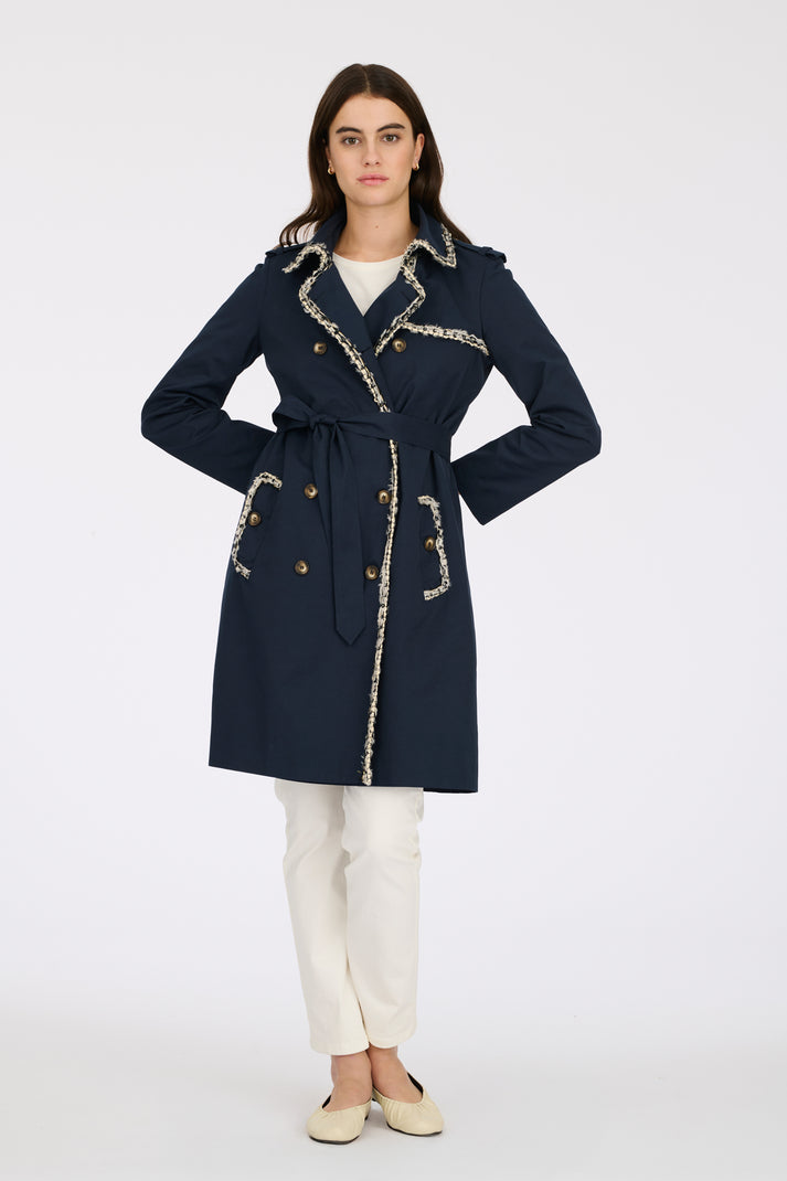 Weill Trench à Galon En Tweed