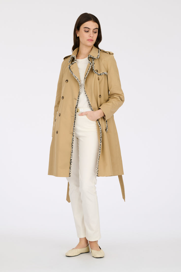 weill Trench à galon en tweed