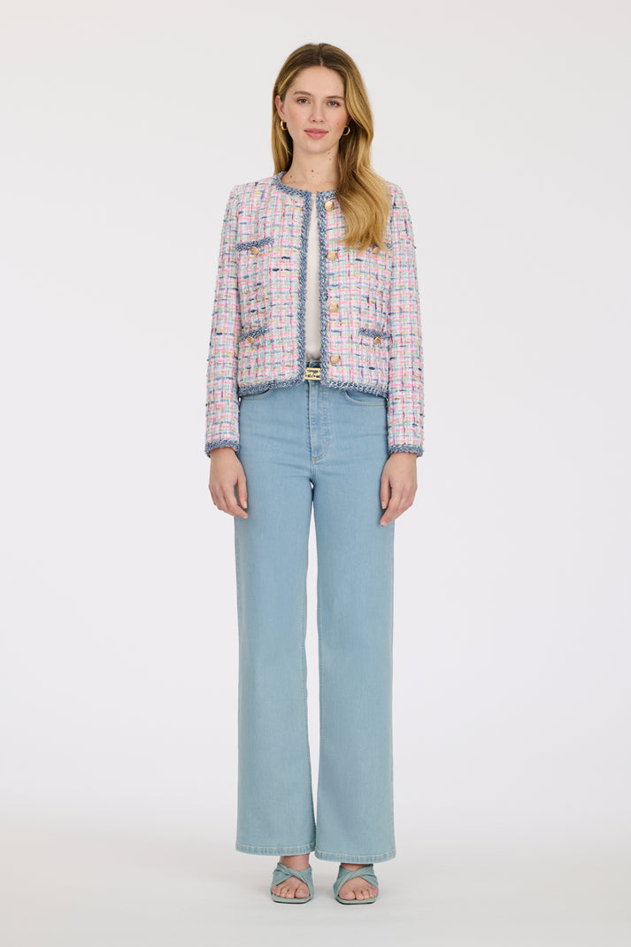 Weill Veste En Tweed à Galon Effet Jean