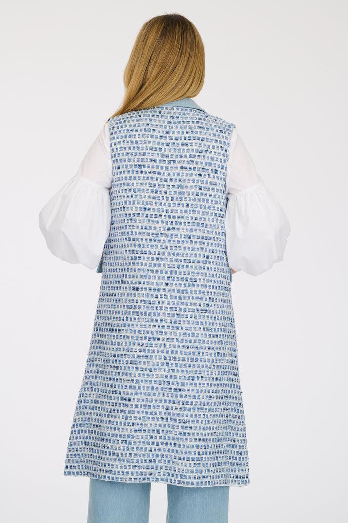 Weill Veste Longue En Tweed Effet Jean