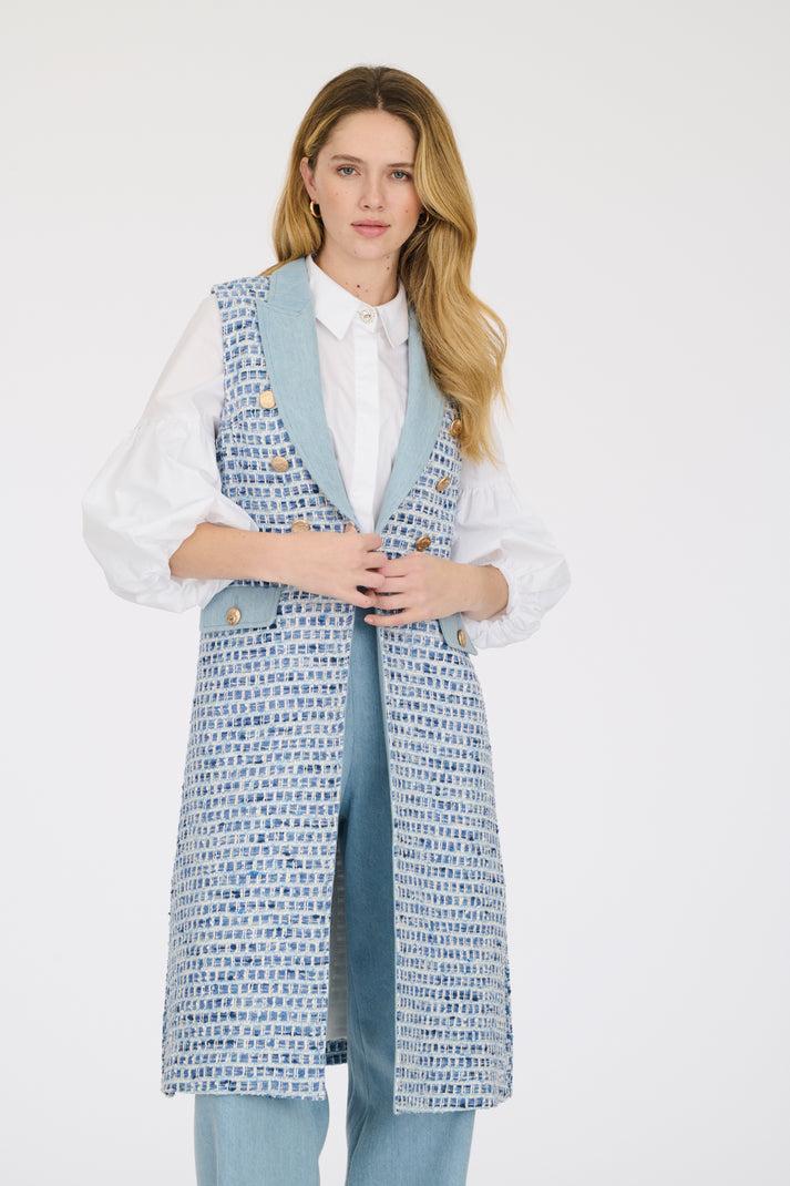 weill Veste longue en tweed effet jean