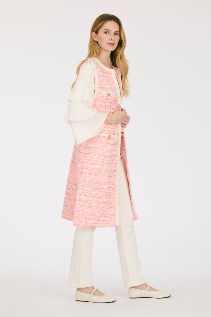 Weill Veste Longue En Tweed Fantaisie