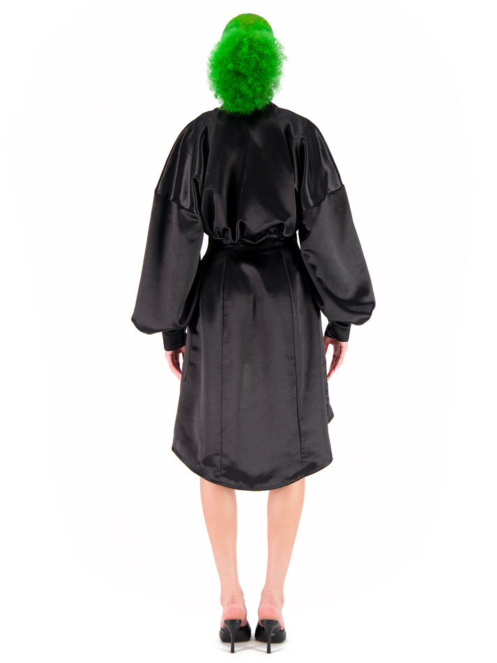 Weinsanto BLACK SATIN BLOUSE