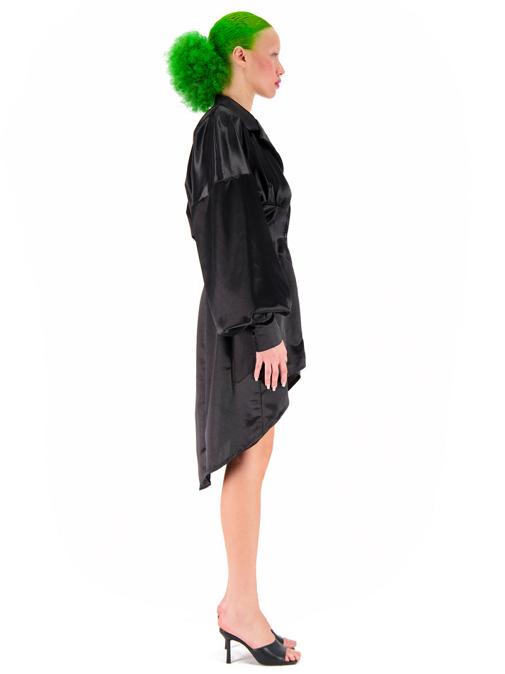 Weinsanto BLACK SATIN BLOUSE