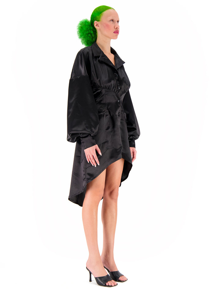 weinsanto BLACK SATIN BLOUSE