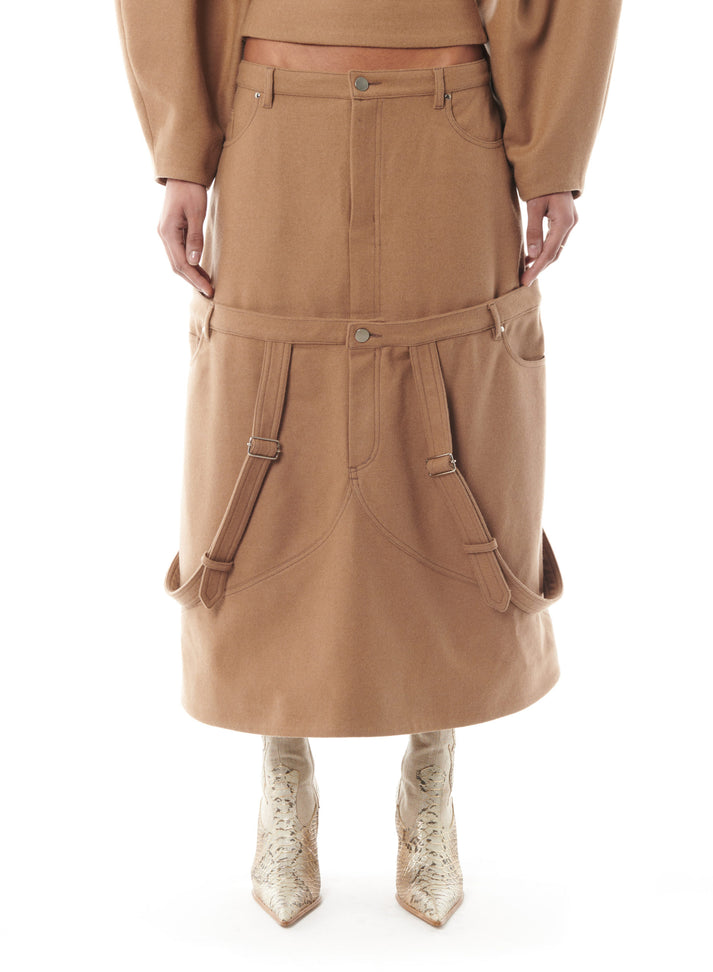 Weinsanto CAMEL WOOL SKIRT