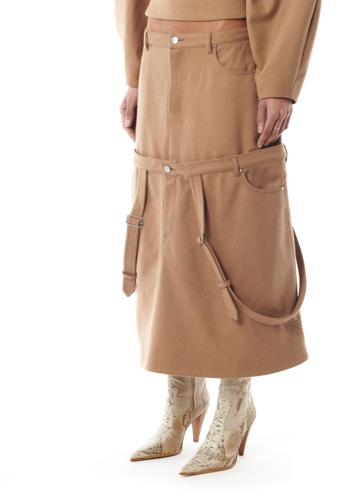 weinsanto CAMEL WOOL SKIRT