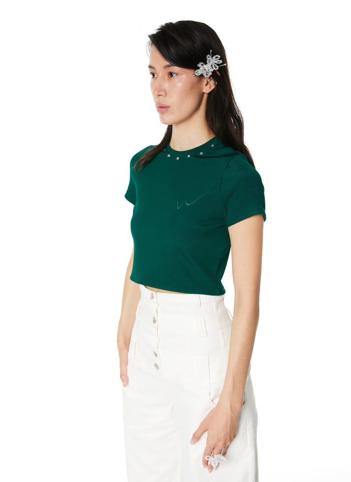 Weinsanto CROPPED SWAROVSKI TOP