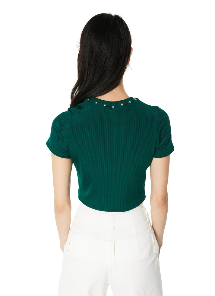 Weinsanto CROPPED SWAROVSKI TOP