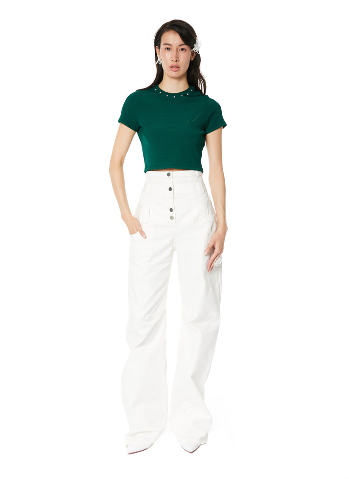 Weinsanto CROPPED SWAROVSKI TOP