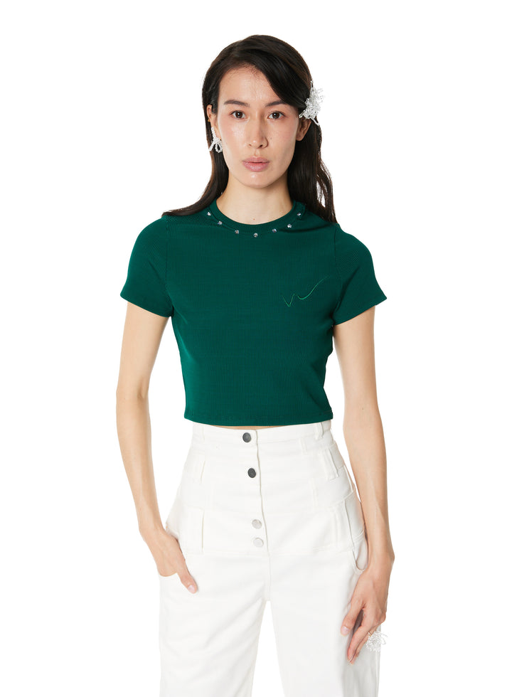 weinsanto CROPPED SWAROVSKI TOP