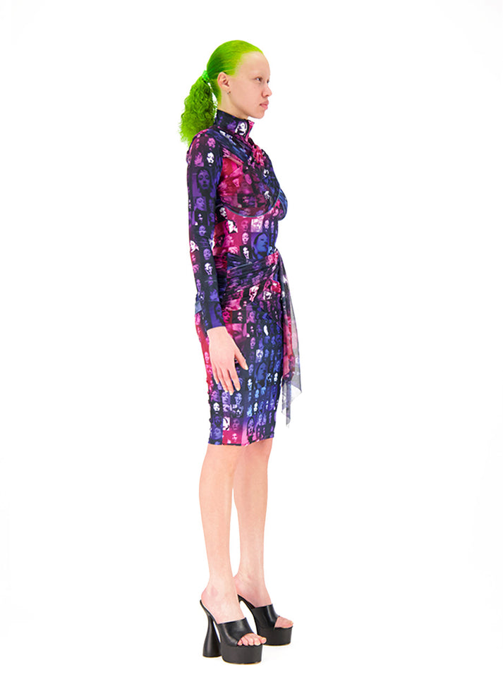 Weinsanto DRAPED PRINTED FITTED DRESS