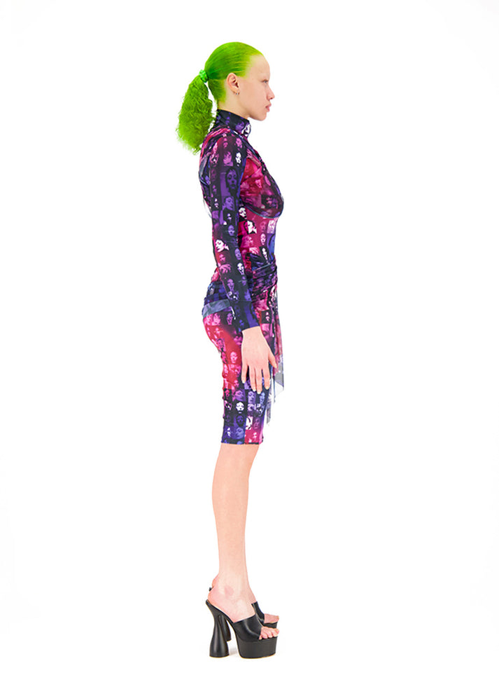 Weinsanto DRAPED PRINTED FITTED DRESS
