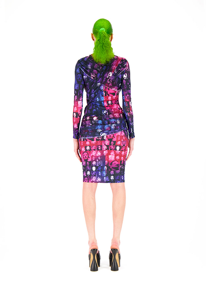 Weinsanto DRAPED PRINTED FITTED DRESS