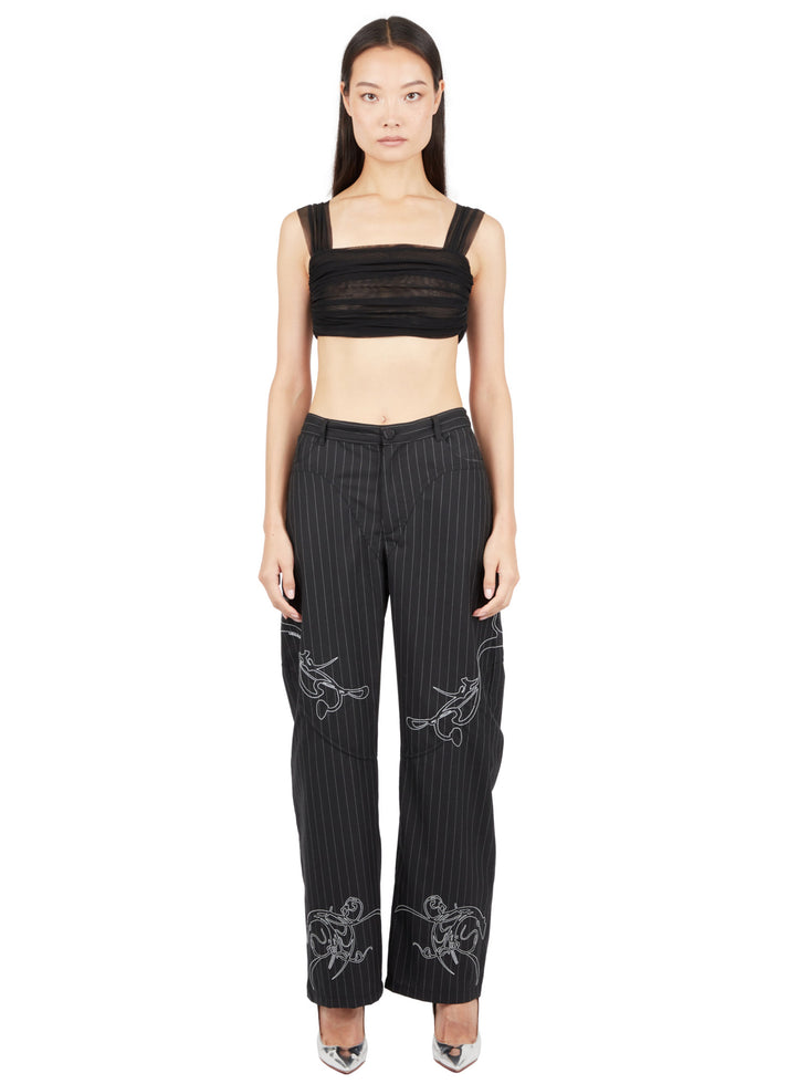 Weinsanto EMBROIDERED BOYISH TROUSERS