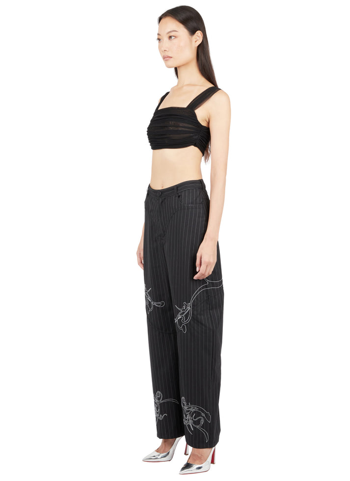 Weinsanto EMBROIDERED BOYISH TROUSERS