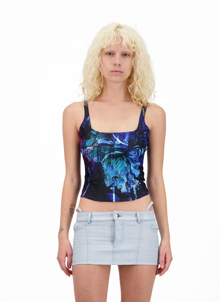 Weinsanto FITTED SQUARE-NECK CROP TOP