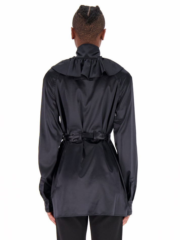 Weinsanto SATIN SHIRT WITH RUFFLED COLLAR