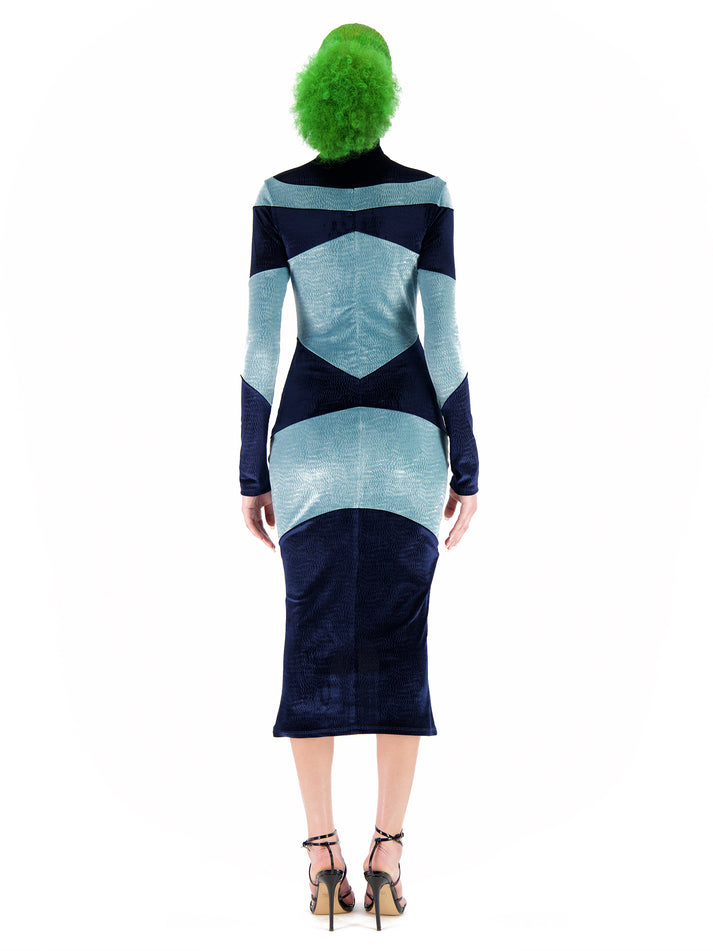 Weinsanto STRECH BICOLOR VELVET DRESS