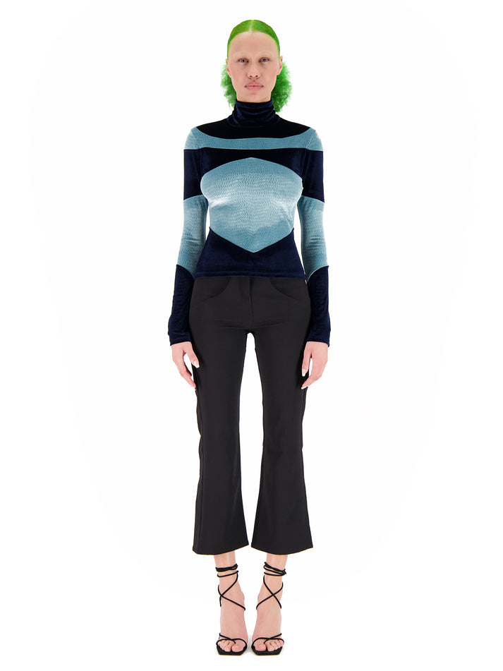Weinsanto STRETCH VELVET TURTELNECK TOP