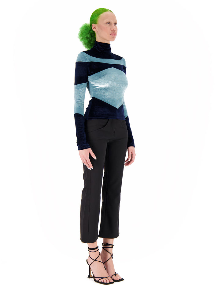 Weinsanto STRETCH VELVET TURTELNECK TOP