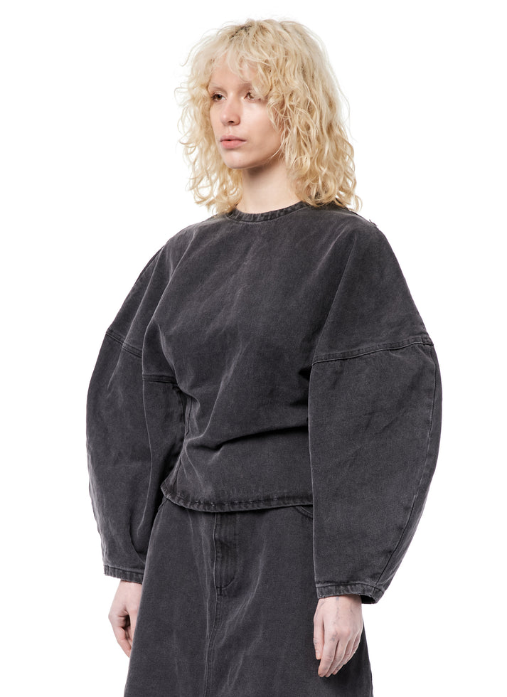 Weinsanto WASHED DENIM LONG-SLEEVE TOP