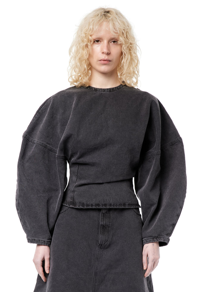 weinsanto WASHED DENIM LONG-SLEEVE TOP