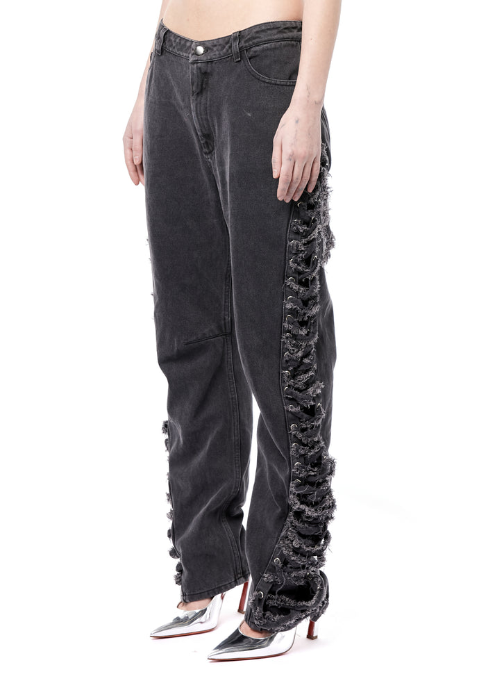 Weinsanto WASHED DENIM PANT WITH LACES